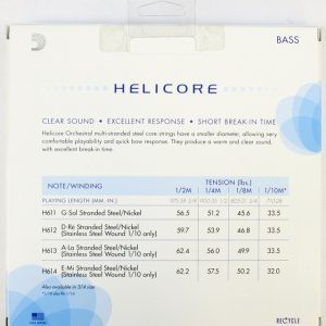 D'Addario Helicore Hybrid Series Double Bass String Set, 1/2 Size, Medium Tension - Image 2